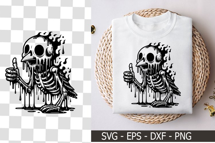 A Melting Bird Skeleton Character - Skeleton SVG