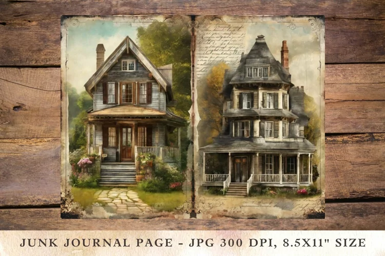 Printable Junk Journal cottage house 7