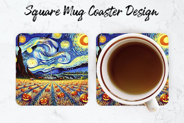 Halloween Pumpkin Mug coaster | Coaster | Sublimation Design