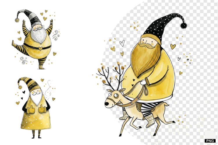 Whimsical Christmas Santa PNG
