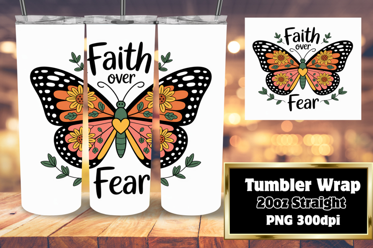 Unique 20oz Sublimation Design , Butterfly example image 1