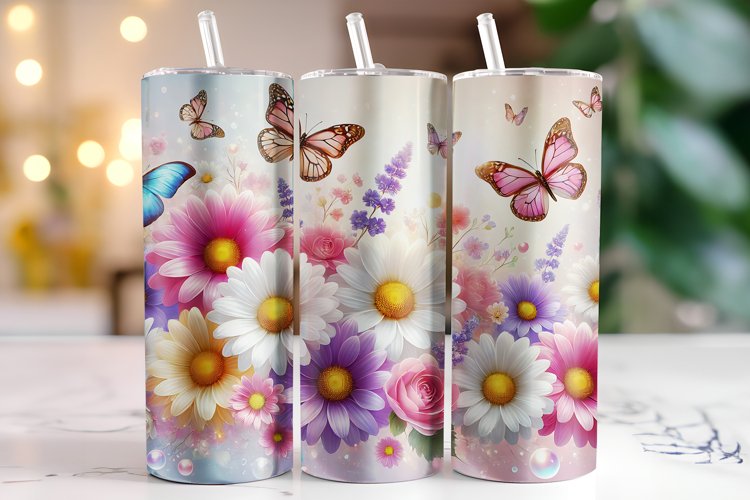 Flowers Tumbler Wrap | Sublimation | Tumblers