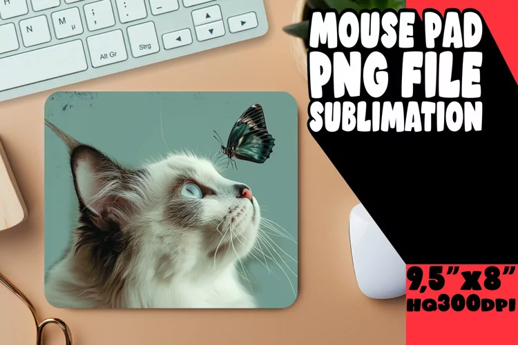 Playful Feline Mouse Pad Design