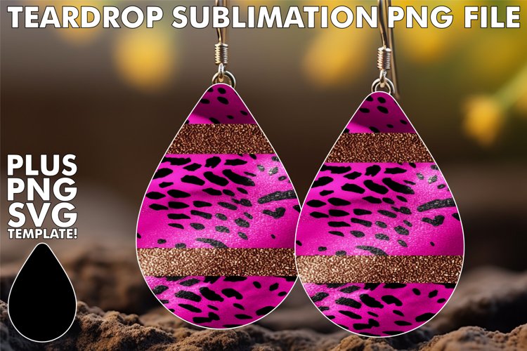 Leopard Print Elegance: Sparkling Teardrop Charm