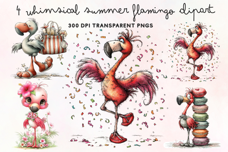 Cute Flamingo Clipart Image 19