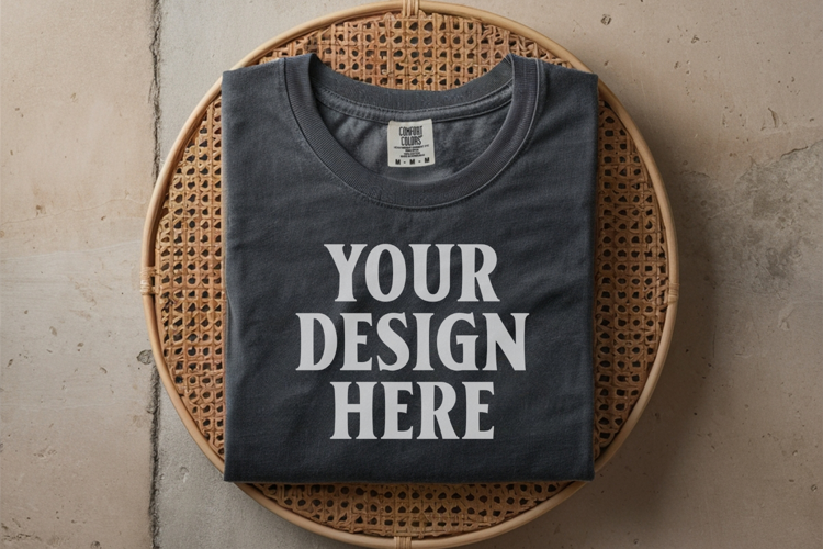 Pepper Comfort Colors 1717 Folded Tshirt Mockups