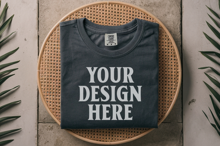 Pepper Comfort Colors 1717 Folded Tshirt Mockups