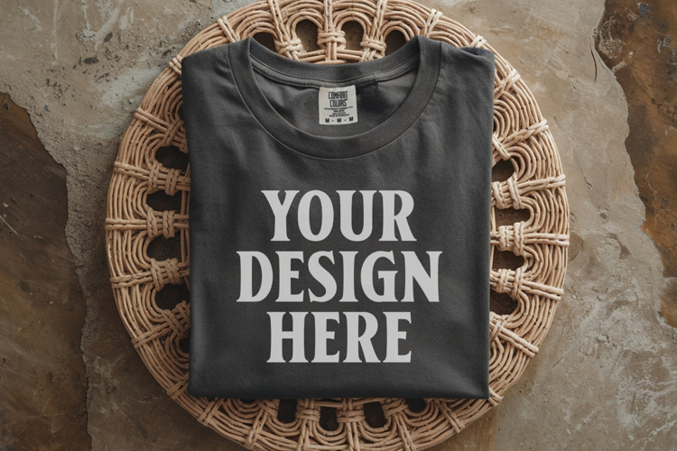 Pepper Comfort Colors 1717 Folded Tshirt Mockups