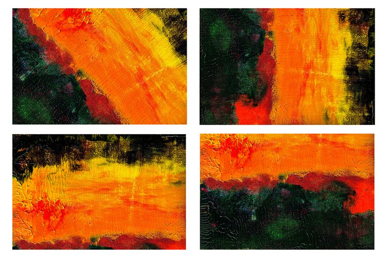 Set of 4 images. Abstract art background. Acrylic painting example image 1