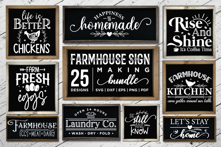 Farmhouse Sign Making Bundle SVG, 25 Farmhouse Sign SVGs example image 1