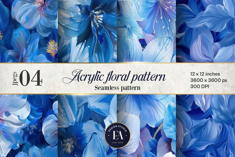 Acrylic floral pattern | Abstract floral pattern