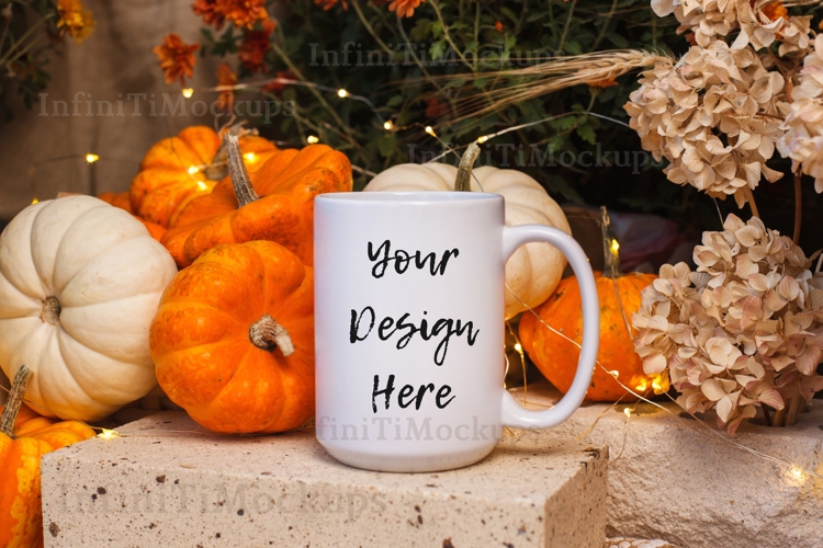 Coffee mug mockup 15 oz Fall Halloween