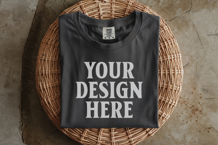 Pepper Comfort Colors 1717 Folded Tshirt Mockups