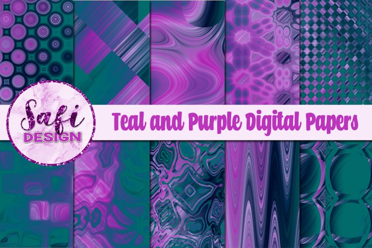 Teal and Purple Digital Papers