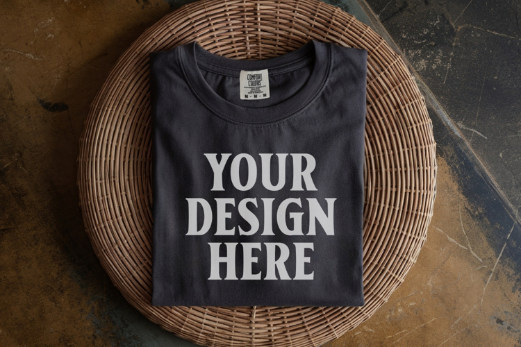 Pepper Comfort Colors 1717 Folded Tshirt Mockups
