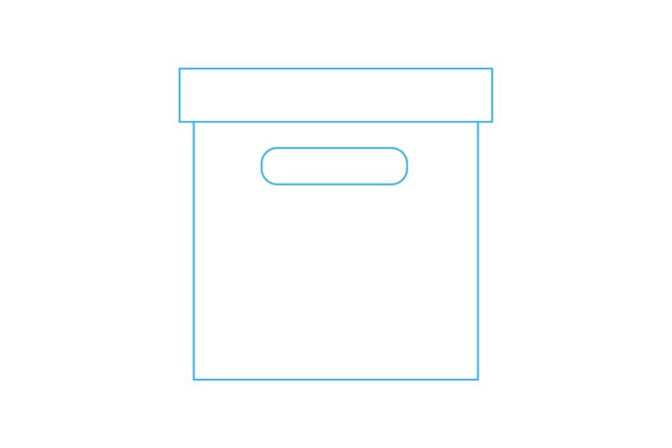 outlined box icon. Vector Line Icon. Vector illustration example image 1