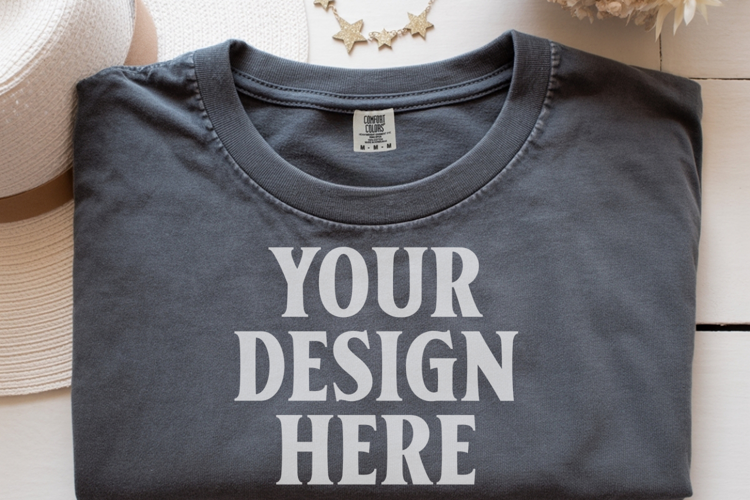 Pepper Comfort Colors 1717 Folded Tshirt Mockups