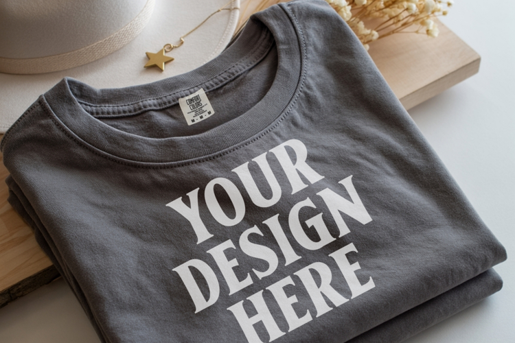 Pepper Comfort Colors 1717 Folded Tshirt Mockups