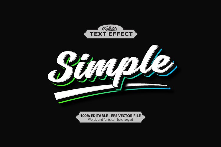 Editable text effect, simple text effect