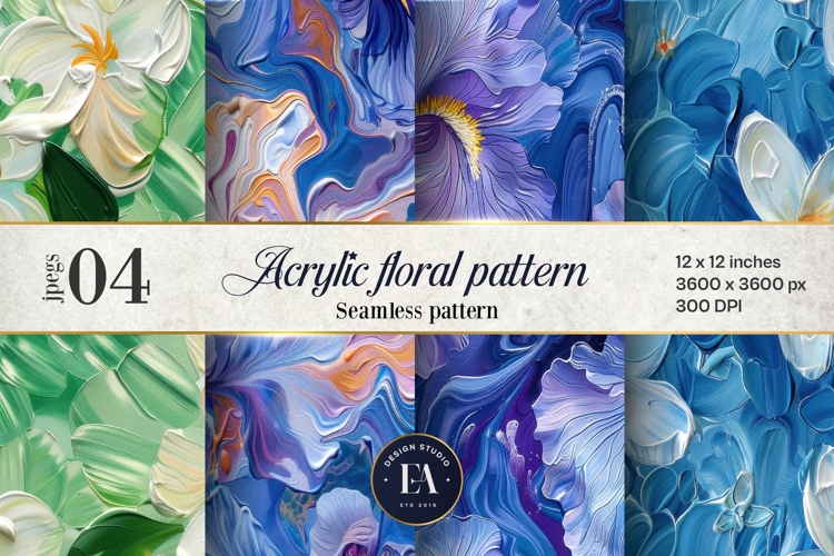 Acrylic floral pattern | Abstract floral pattern