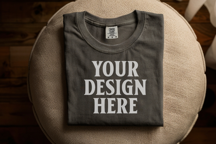 Pepper Comfort Colors 1717 Folded Tshirt Mockups