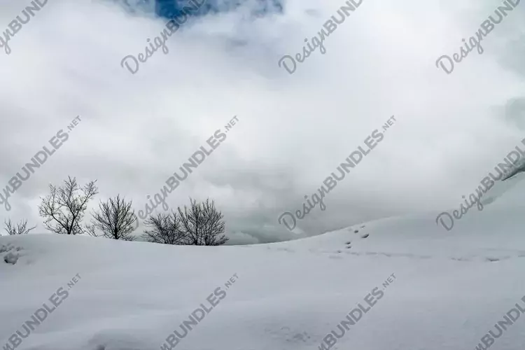 View of The Rocky With Snow in Malam Jabba Swat