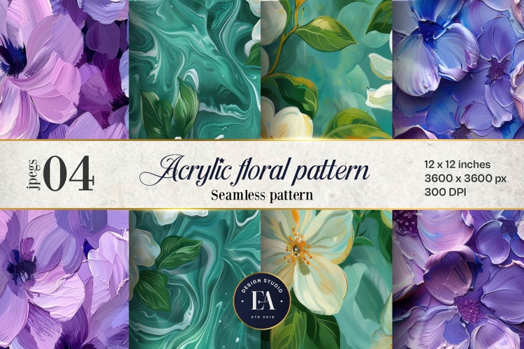 Acrylic floral pattern | Abstract floral pattern