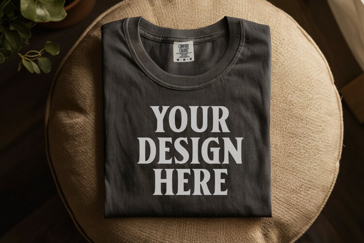 Pepper Comfort Colors 1717 Folded Tshirt Mockups example image 1