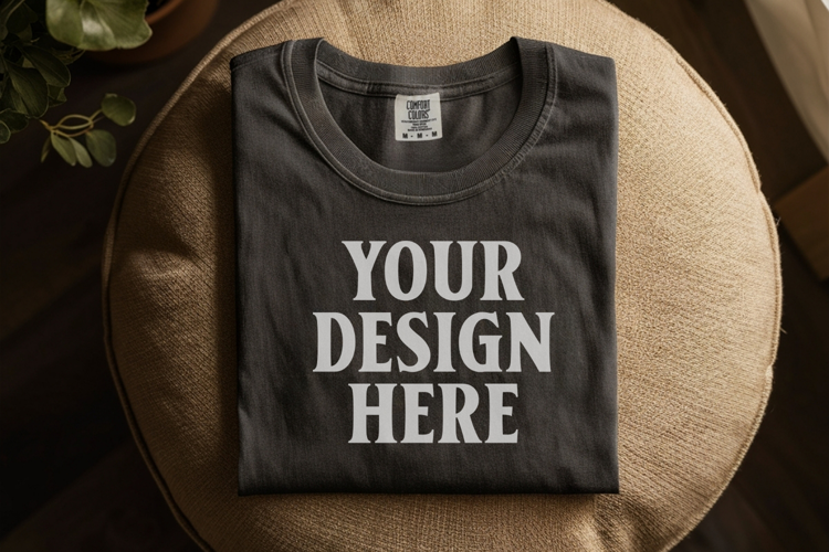 Pepper Comfort Colors 1717 Folded Tshirt Mockups