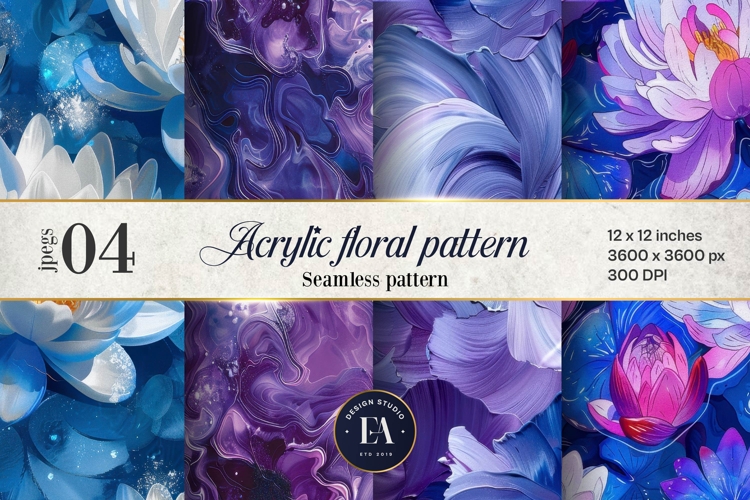 Acrylic floral pattern | Abstract floral pattern