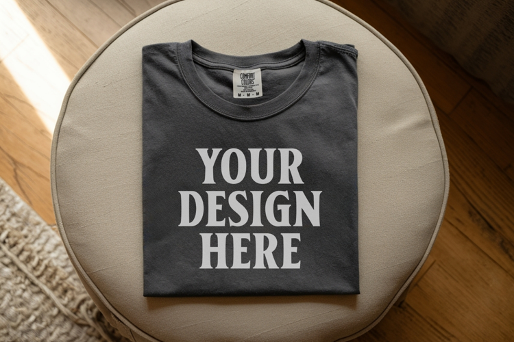 Pepper Comfort Colors 1717 Folded Tshirt Mockups