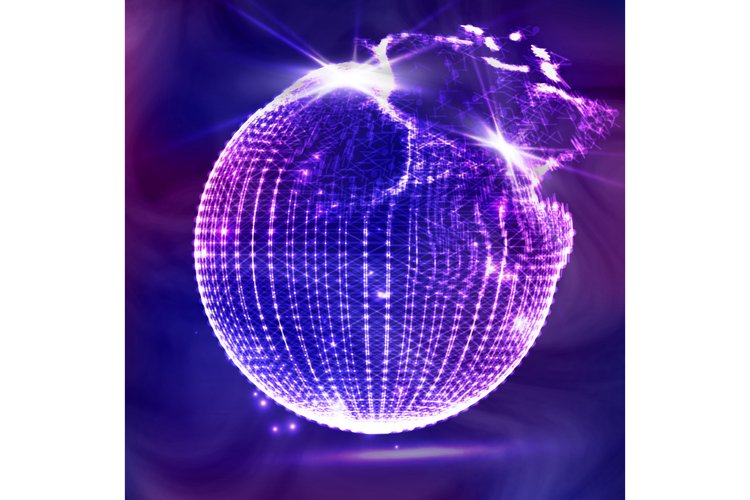 Flying Debris. 3D Vector Illustration. Science And