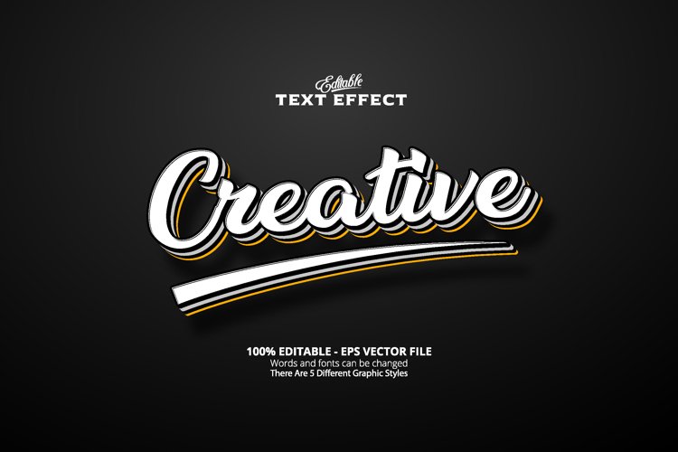 Editable text effect, Creative text effect