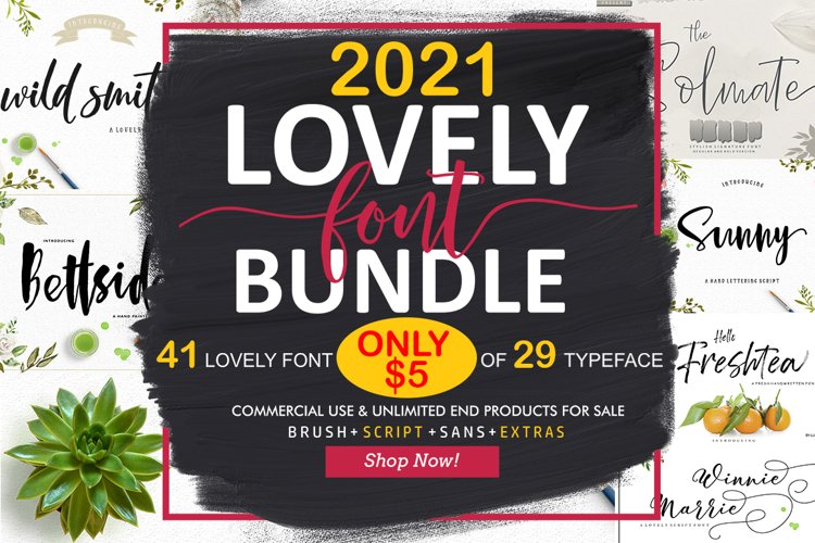 Lovely Font Bundle example image 1