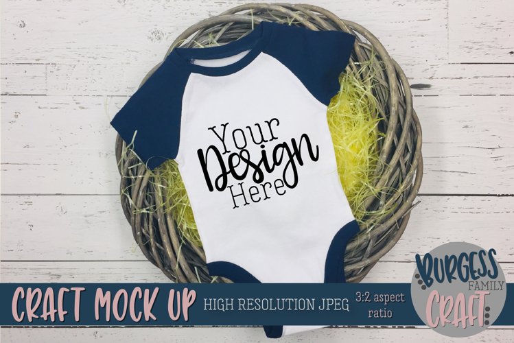 Easter Baby bodysuit Craft mock up |High Resolution JPEG example image 1