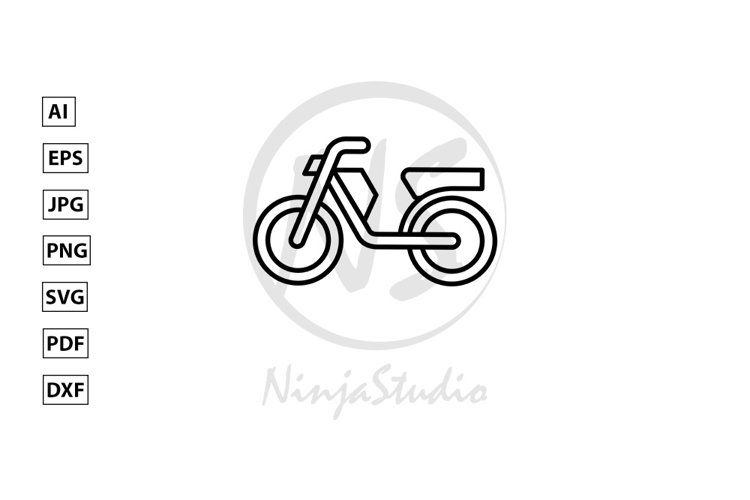 Motorcycle Line Icon In Flat Style Vector example image 1
