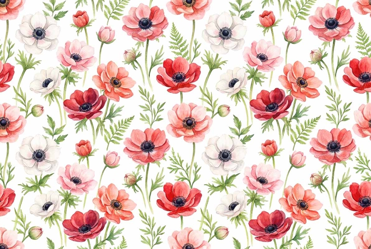 Watercolor Seamless Floral Pattern Mothers Day