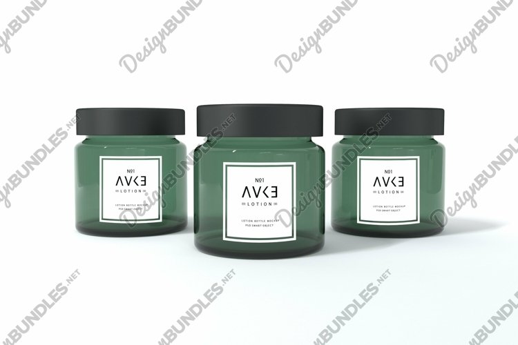 Lotion Three Bottle Mockup