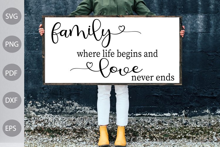 Family Where Life Begins and Love Never Ends svg Family svg example image 1