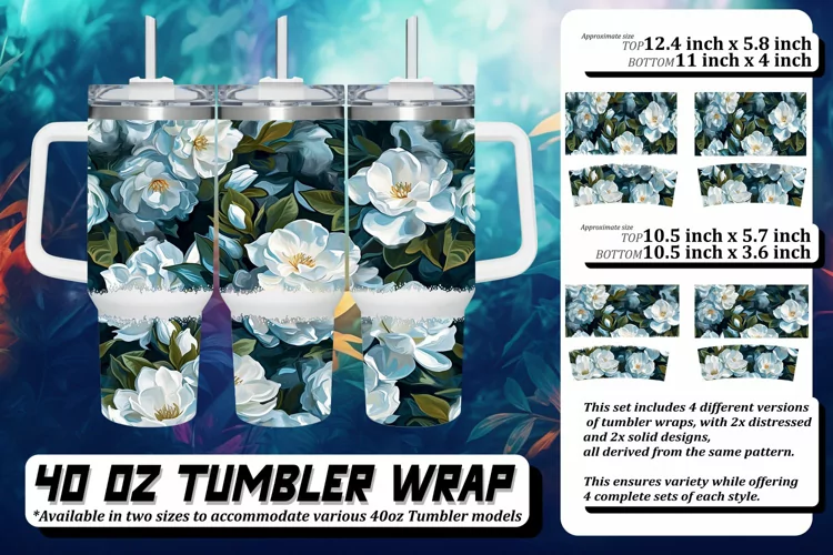 Springtime 3D Flower Tumbler Wrap