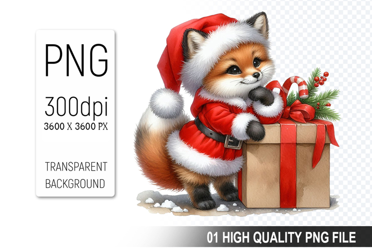 Cute Watercolor Fox Clipart Image 19