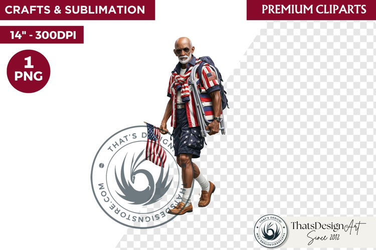 4th of July Character clipart, Patriotic Americana PNG