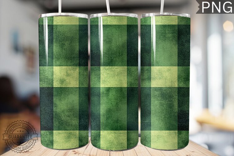 Green Plaid Tumbler Wrap - High Quality 300 Dpi
