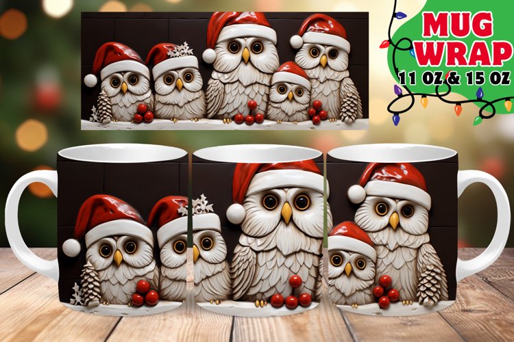 3D Christmas Snowy Charm Mug, 11oz & 15oz example image 1