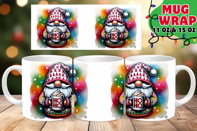 Winter Gnome Sparkle 11oz 15oz Mug Wrap
