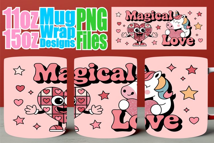 Joyful sunsets 11oz 15oz sublimation wrap, Valentines example image 1