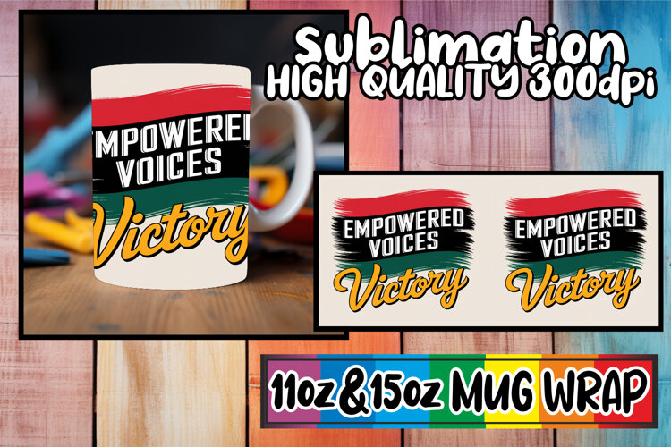 Captivating beauty 11oz 15oz mug wrap, Juneteenth example image 1