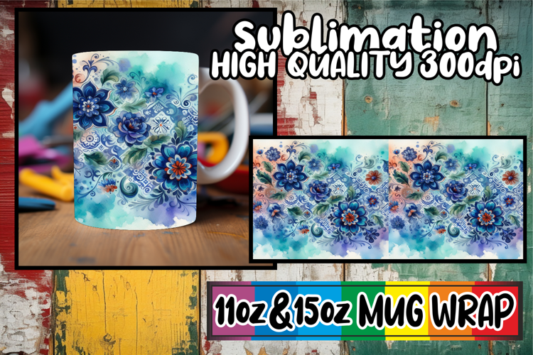 Joyful thoughts sublimation print wrap, Watercolor Pattern