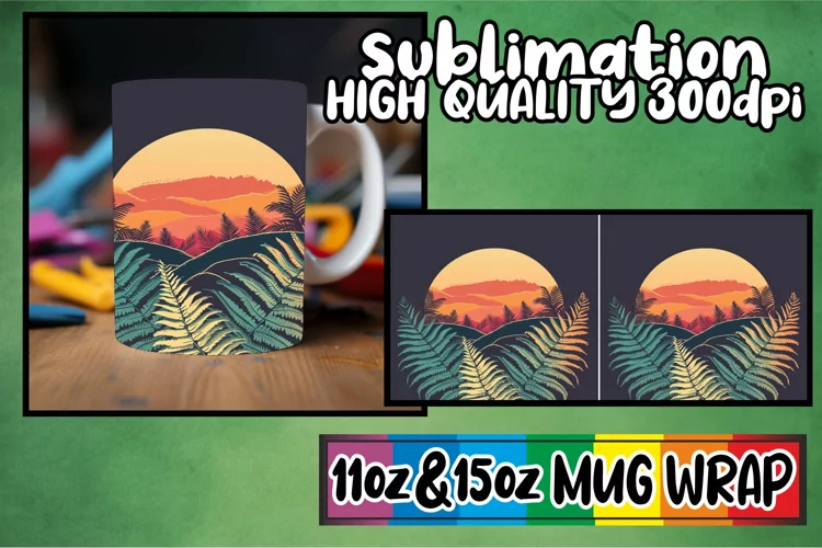 Springtime Retro Radiance: Mug Wrap Sublimation