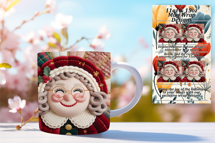 Charming 15oz Mug Wrap Png Artwork , Holiday Pets